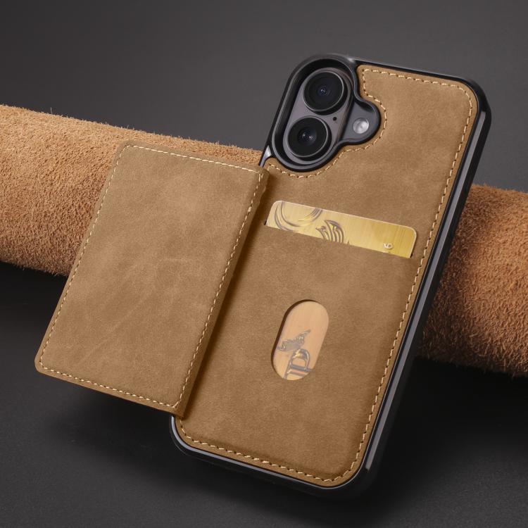 For iPhone 16 Forwenw F8 Series 2 in 1 Magnetic Card Slot Leather Phone Case