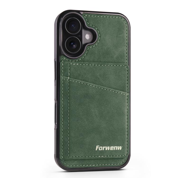 For iPhone 16 Forwenw F8 Series 2 in 1 Magnetic Card Slot Leather Phone Case
