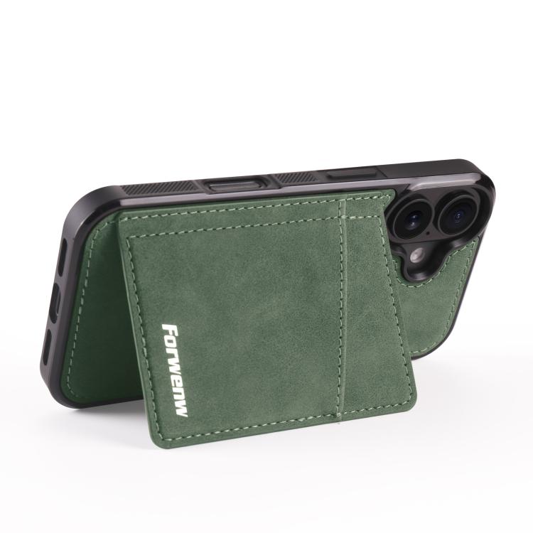 For iPhone 16 Forwenw F8 Series 2 in 1 Magnetic Card Slot Leather Phone Case