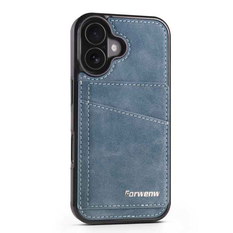 For iPhone 16 Forwenw F8 Series 2 in 1 Magnetic Card Slot Leather Phone Case