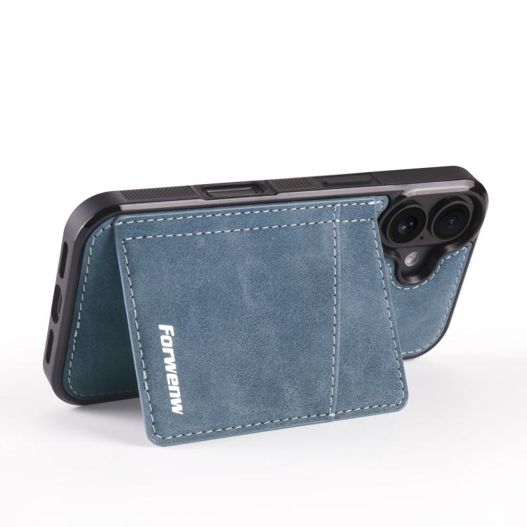 For iPhone 16 Forwenw F8 Series 2 in 1 Magnetic Card Slot Leather Phone Case