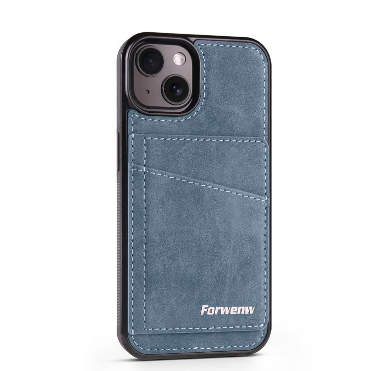 For iPhone 15 Plus Forwenw F8 Series 2 in 1 Magnetic Card Slot Leather Phone Case