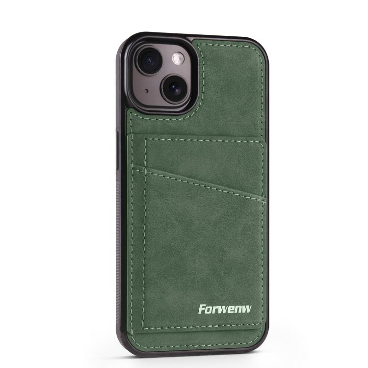 For iPhone 15 Forwenw F8 Series 2 in 1 Magnetic Card Slot Leather Phone Case