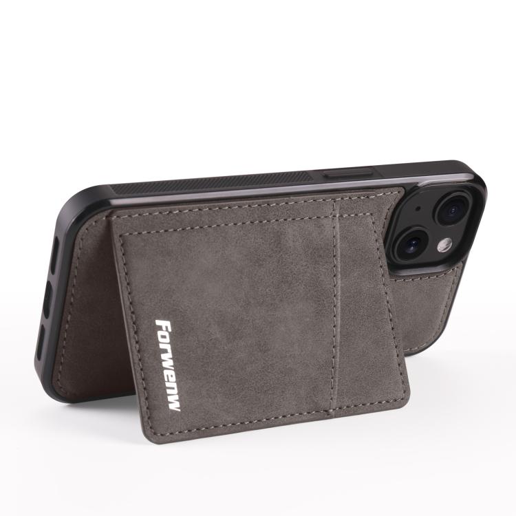 For iPhone 13 Forwenw F8 Series 2 in 1 Magnetic Card Slot Leather Phone Case