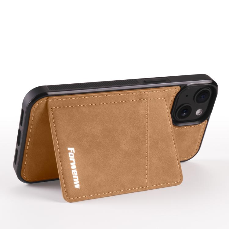 For iPhone 13 Forwenw F8 Series 2 in 1 Magnetic Card Slot Leather Phone Case