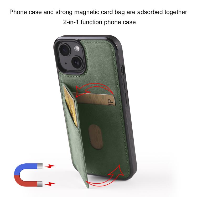 For iPhone 13 mini Forwenw F8 Series 2 in 1 Magnetic Card Slot Leather Phone Case