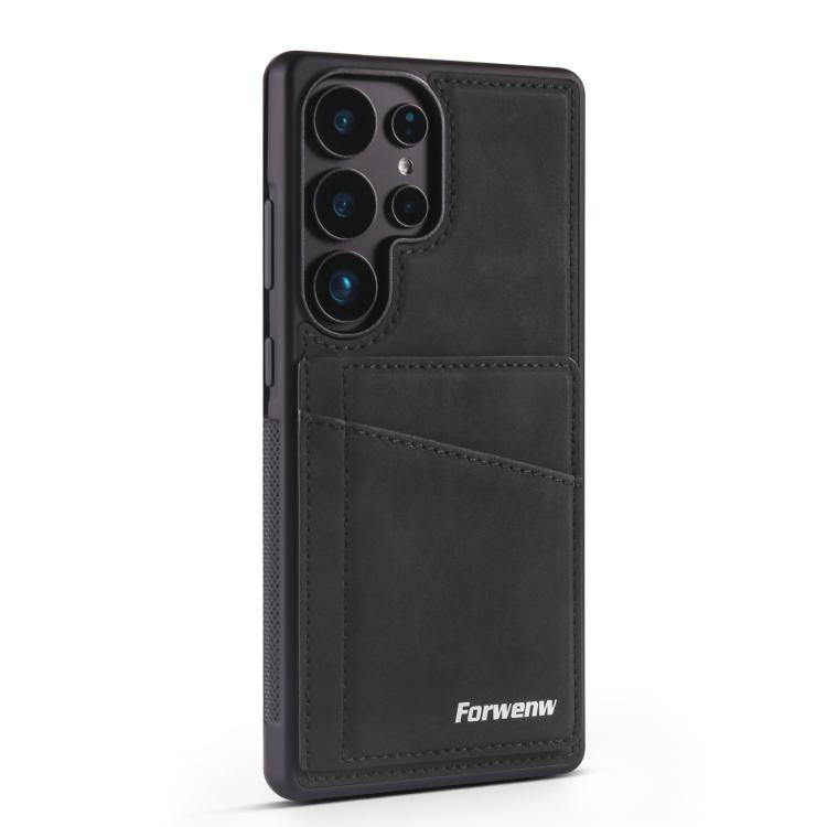 For Samsung Galaxy S25 Ultra 5G Forwenw F8 Series 2 in 1 Magnetic Card Slot Leather Phone Case