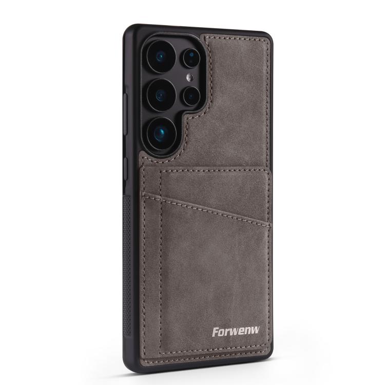 For Samsung Galaxy S25 Ultra 5G Forwenw F8 Series 2 in 1 Magnetic Card Slot Leather Phone Case