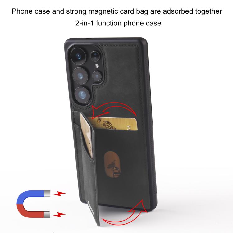For Samsung Galaxy S24 Ultra 5G Forwenw F8 Series 2 in 1 Magnetic Card Slot Leather Phone Case