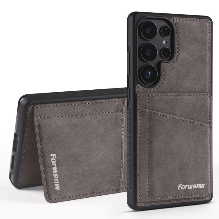 For Samsung Galaxy S24 Ultra 5G Forwenw F8 Series 2 in 1 Magnetic Card Slot Leather Phone Case