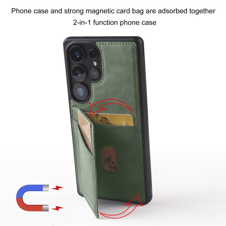 For Samsung Galaxy S24 Ultra 5G Forwenw F8 Series 2 in 1 Magnetic Card Slot Leather Phone Case