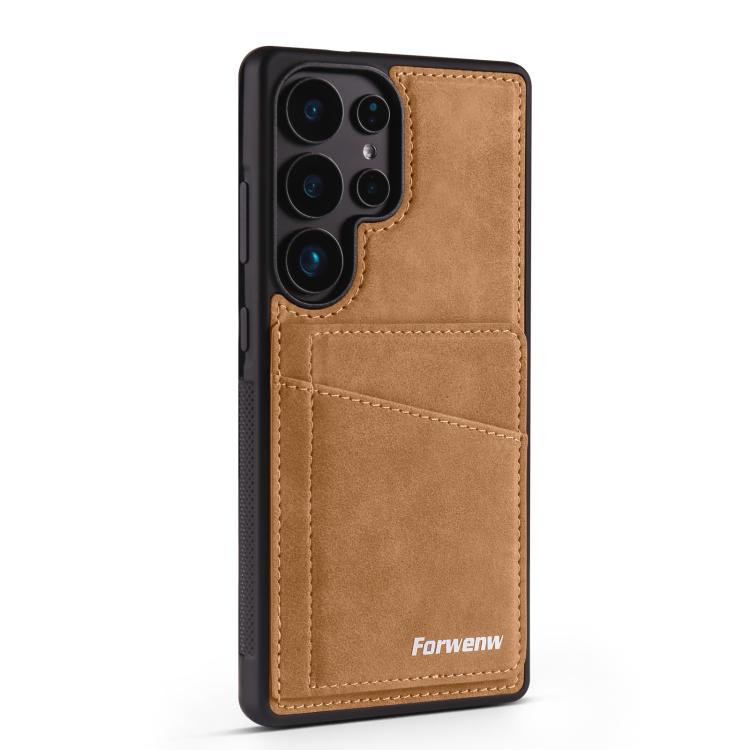 For Samsung Galaxy S23 Ultra 5G Forwenw F8 Series 2 in 1 Magnetic Card Slot Leather Phone Case