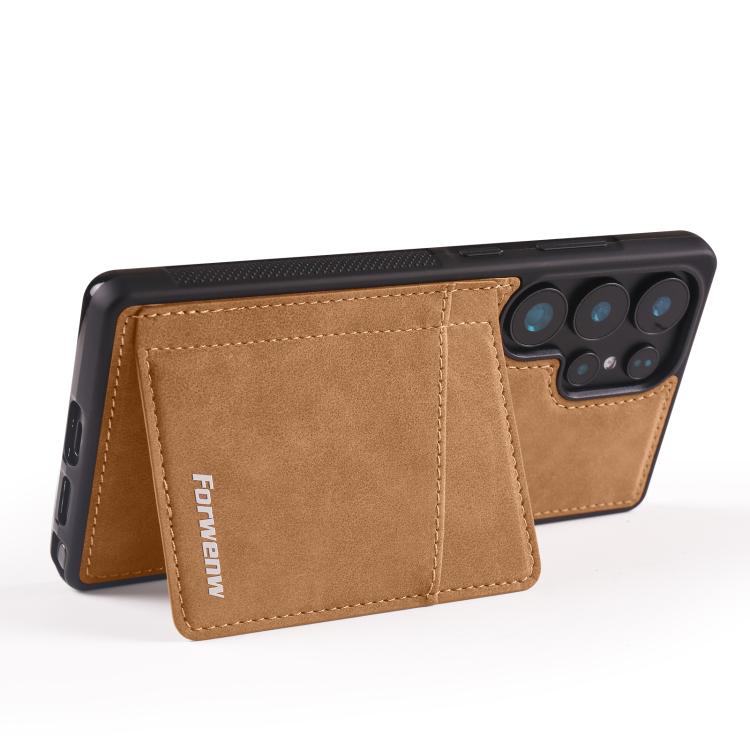 For Samsung Galaxy S23 Ultra 5G Forwenw F8 Series 2 in 1 Magnetic Card Slot Leather Phone Case
