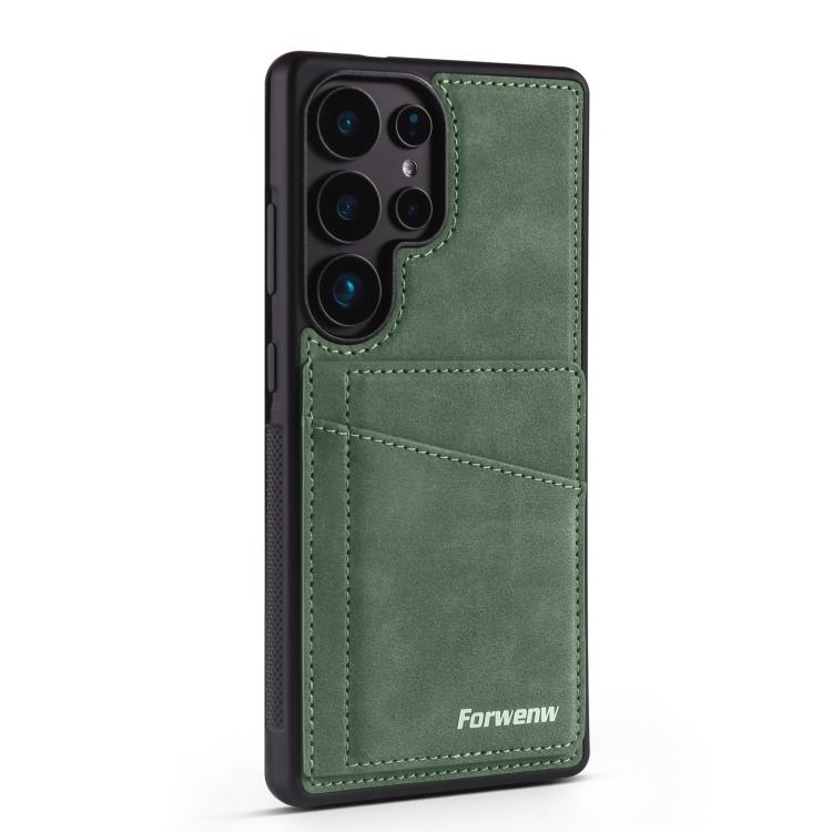 For Samsung Galaxy S23 Ultra 5G Forwenw F8 Series 2 in 1 Magnetic Card Slot Leather Phone Case