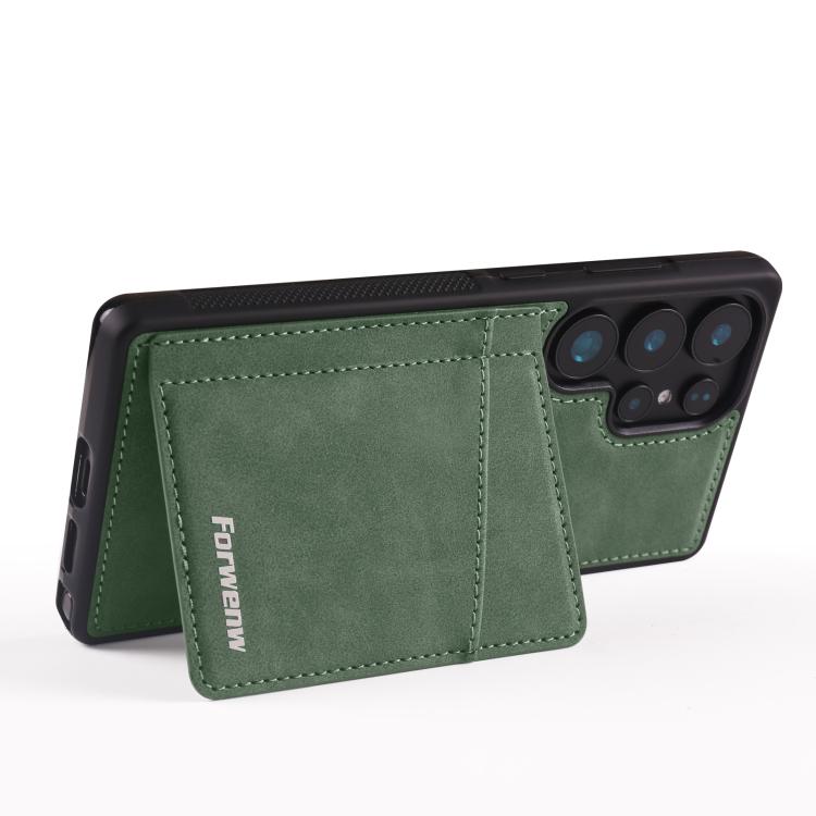 For Samsung Galaxy S23 Ultra 5G Forwenw F8 Series 2 in 1 Magnetic Card Slot Leather Phone Case