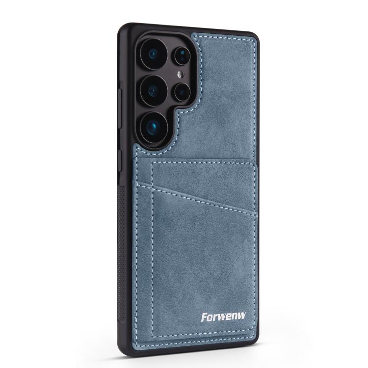 For Samsung Galaxy S23 Ultra 5G Forwenw F8 Series 2 in 1 Magnetic Card Slot Leather Phone Case