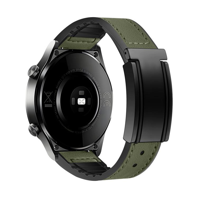 20mm T-Shaped Fold Magnetic Buckle Silicone PU Watch Band