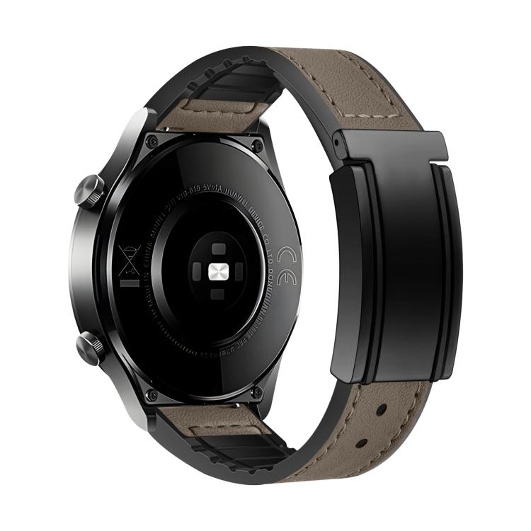 20mm T-Shaped Fold Magnetic Buckle Silicone PU Watch Band