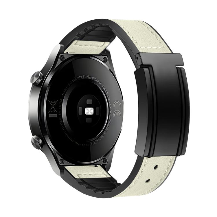 22mm T-Shaped Fold Magnetic Buckle Silicone PU Watch Band
