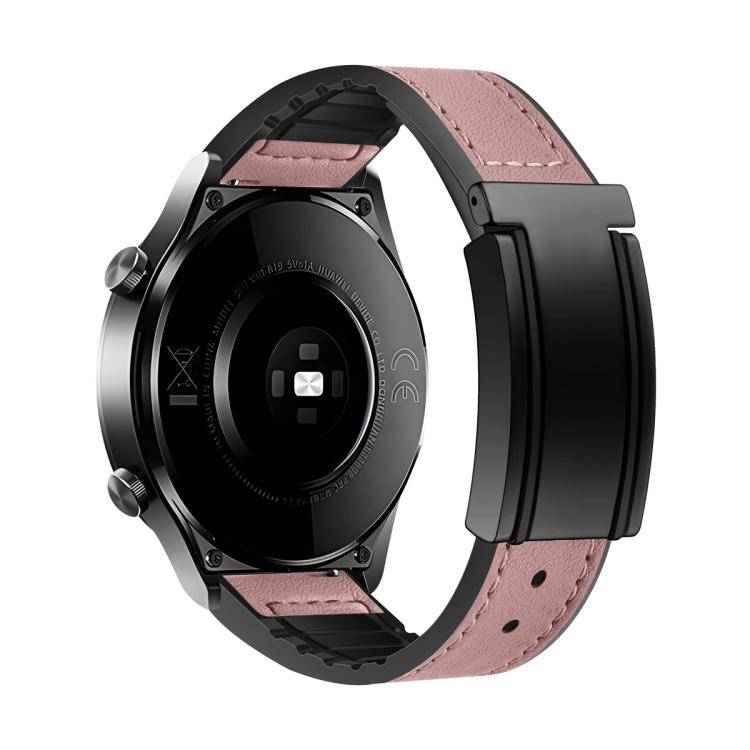 22mm T-Shaped Fold Magnetic Buckle Silicone PU Watch Band