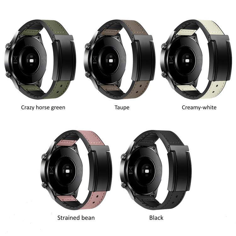 20mm T-Shaped Fold Magnetic Buckle Silicone PU Watch Band