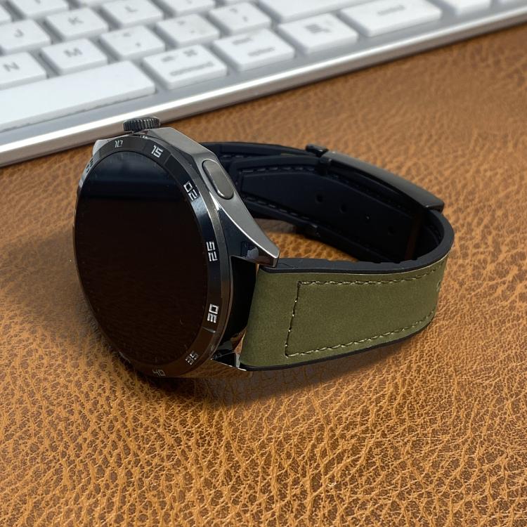 20mm T-Shaped Fold Magnetic Buckle Silicone PU Watch Band
