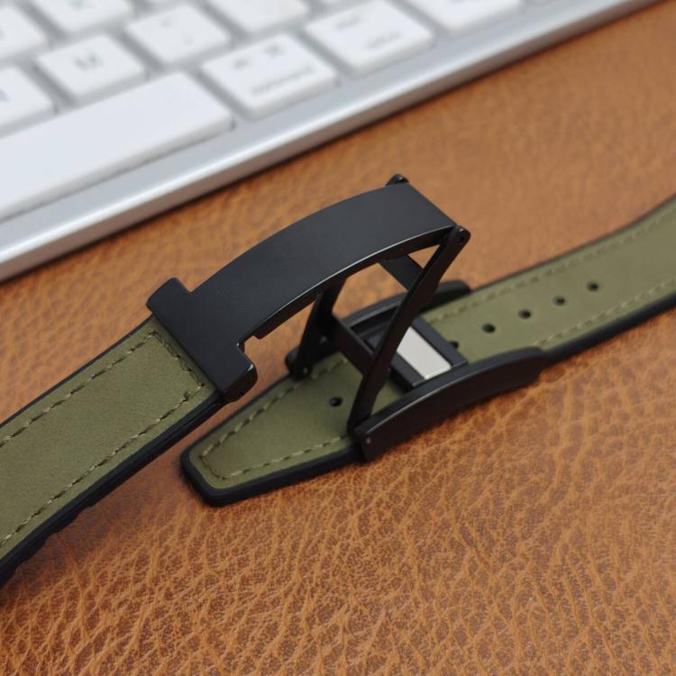 20mm T-Shaped Fold Magnetic Buckle Silicone PU Watch Band
