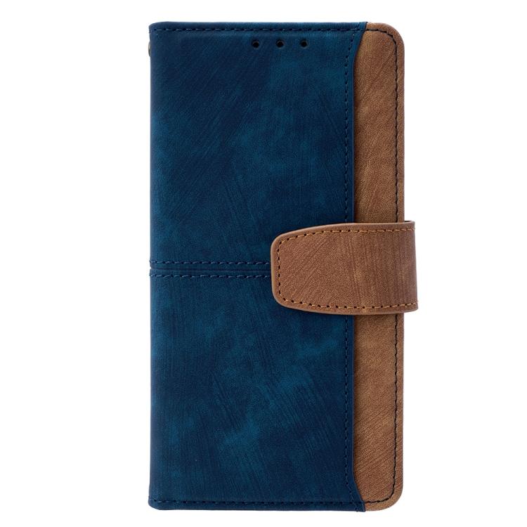 For iPhone 15 Color Stitching Skin Feel Leather RFID Blocking Phone Case