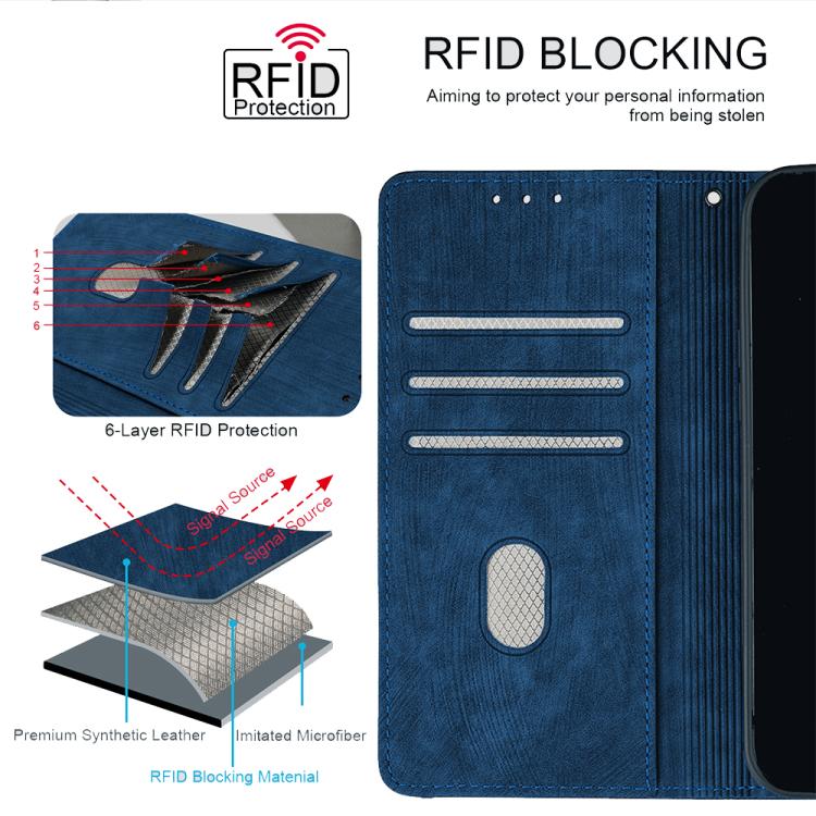 For iPhone 17 Pro Max Color Stitching Skin Feel Leather RFID Blocking Phone Case