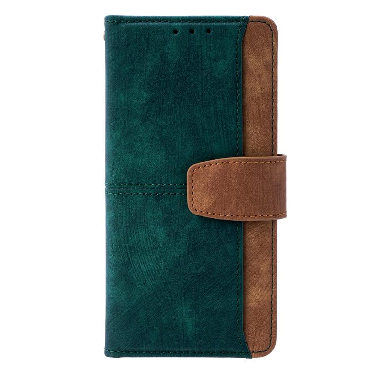 For iPhone 17 Pro Color Stitching Skin Feel Leather RFID Blocking Phone Case