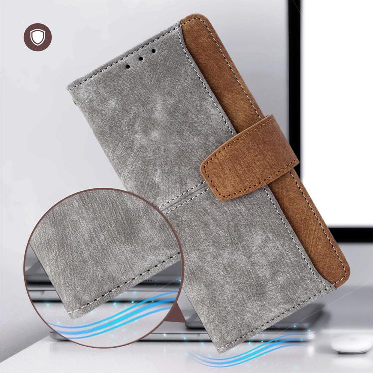 For iPhone Air Color Stitching Skin Feel Leather RFID Blocking Phone Case