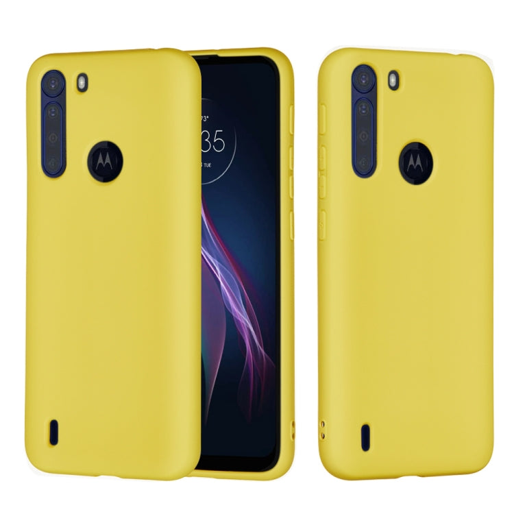 For Motorola Moto One Fusion Solid Color Liquid Silicone Dropproof Full Coverage Protective Case