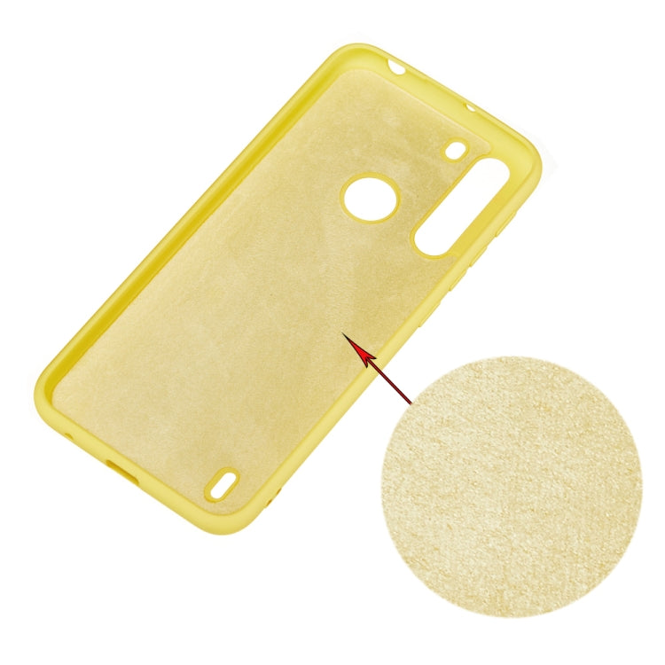 For Motorola Moto One Fusion Solid Color Liquid Silicone Dropproof Full Coverage Protective Case