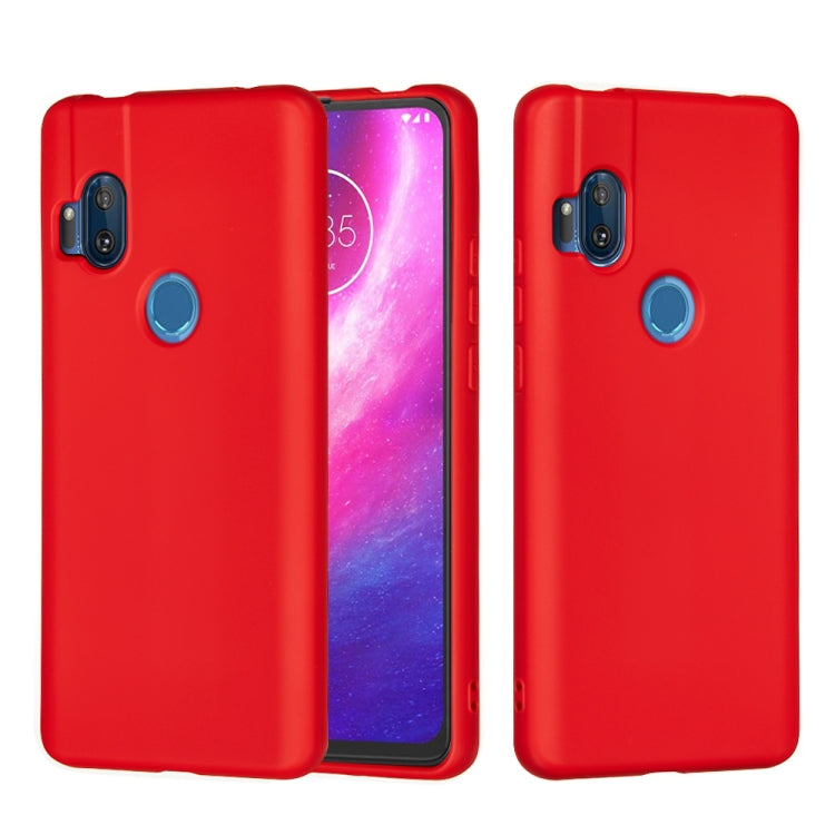For Motorola Moto One Hyper Solid Color Liquid Silicone Dropproof Full Coverage Protective Case