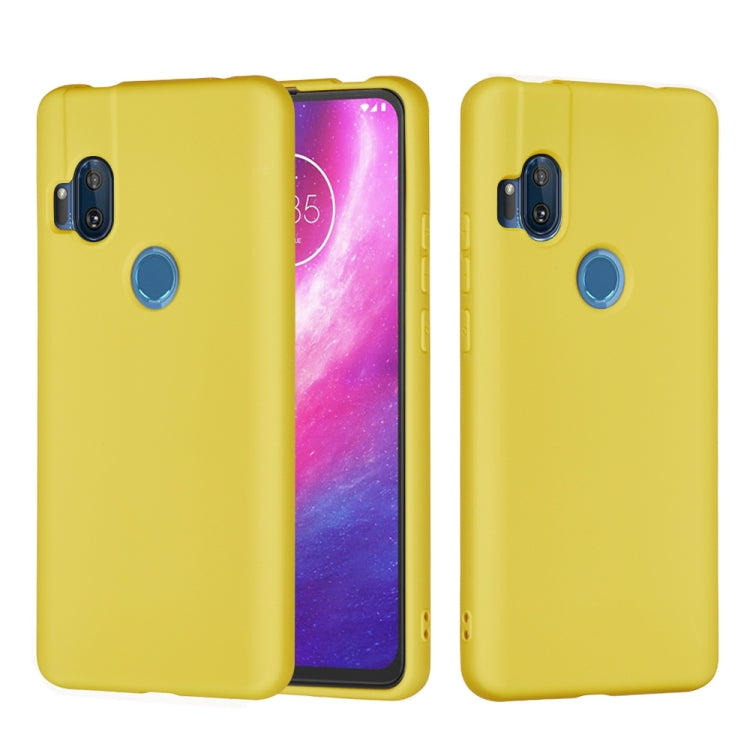 For Motorola Moto One Hyper Solid Color Liquid Silicone Dropproof Full Coverage Protective Case