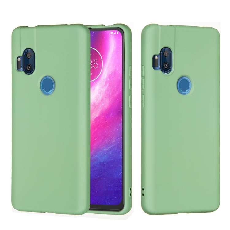 For Motorola Moto One Hyper Solid Color Liquid Silicone Dropproof Full Coverage Protective Case