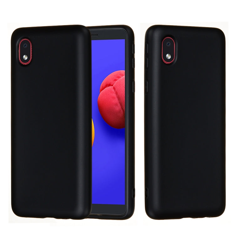 For Samsung Galaxy A01 Core Solid Color Liquid Silicone Dropproof Full Coverage Protective Case