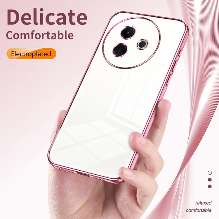 For vivo Y39 5G Transparent Plating Fine Hole Phone Case