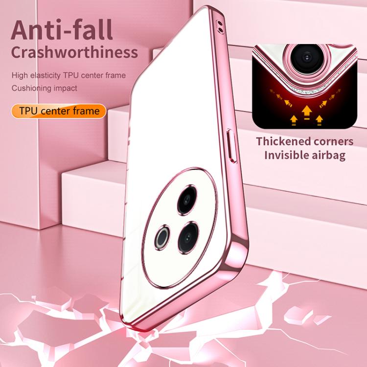For vivo Y300i Transparent Plating Fine Hole Phone Case