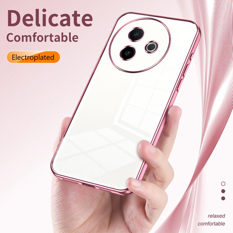 For vivo Y300i Transparent Plating Fine Hole Phone Case