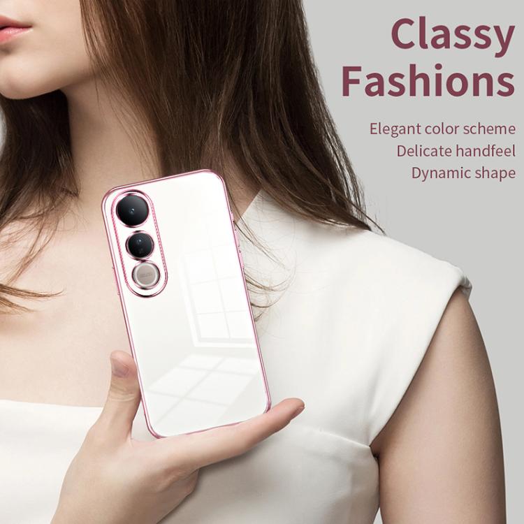 For vivo V50 Lite 5G / 4G Transparent Plating Fine Hole Phone Case