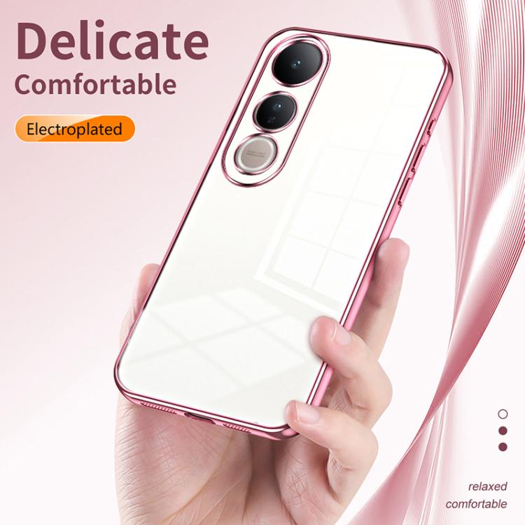 For vivo V50 Lite 5G / 4G Transparent Plating Fine Hole Phone Case