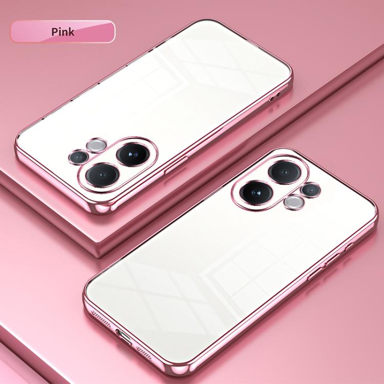 For vivo V60 5G Transparent Plating Fine Hole Phone Case