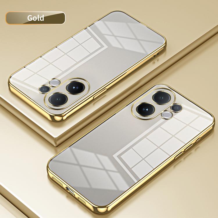 For vivo V60 5G Transparent Plating Fine Hole Phone Case