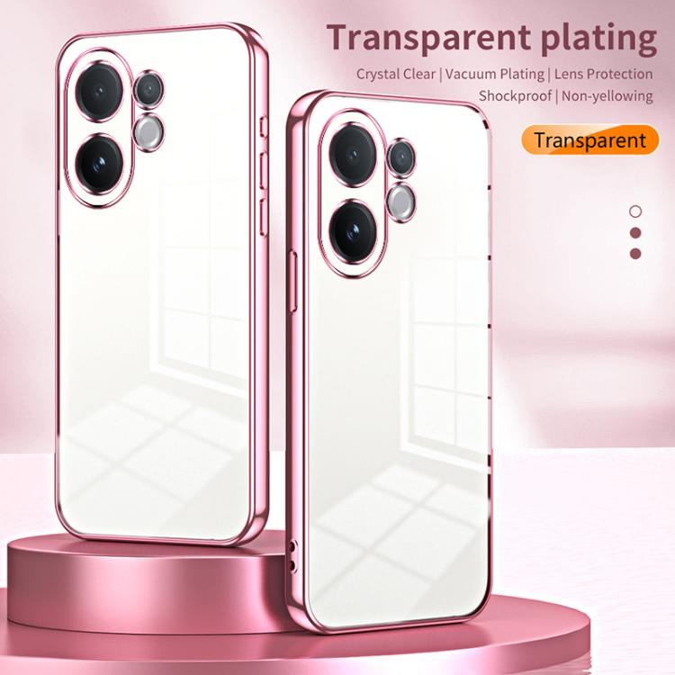 For vivo V60 5G Transparent Plating Fine Hole Phone Case