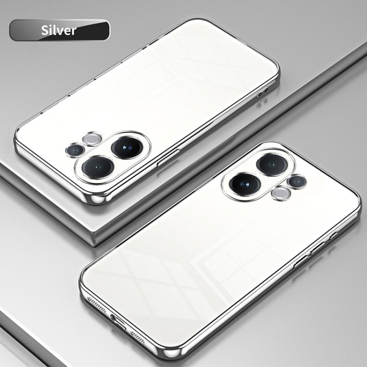 For vivo V60 5G Transparent Plating Fine Hole Phone Case