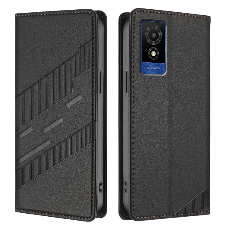 For TCL 501 / T433D Embossed Multi-functional Wallet Retro Leather Phone Case