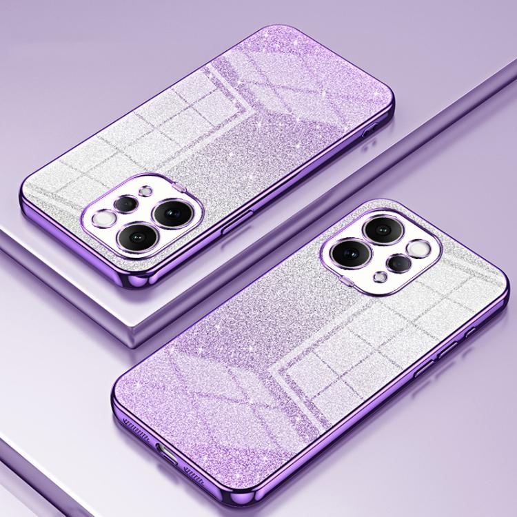 For vivo S50 Gradient Glitter Powder Electroplated Phone Case