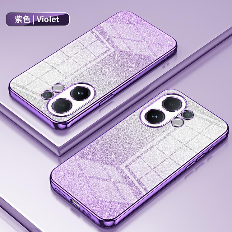 For vivo V60 5G Gradient Glitter Powder Electroplated Phone Case