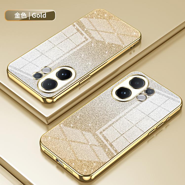 For vivo V60 5G Gradient Glitter Powder Electroplated Phone Case